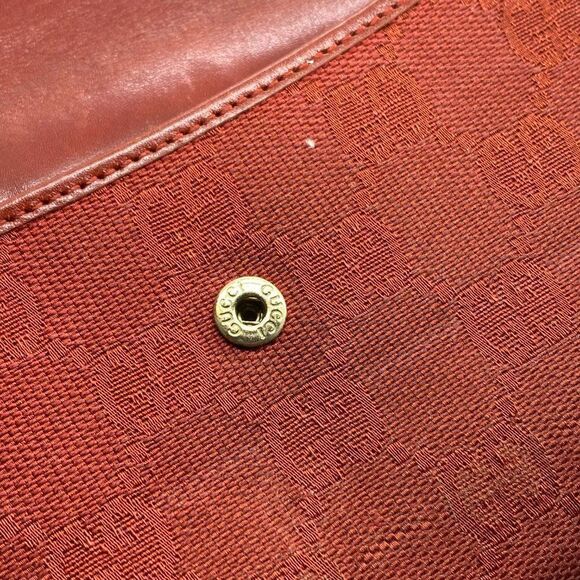 Authentic GUCCI Red Canvas & Leather Long Slim Wallet / Checkbook Holder - Picture 6 of 11
